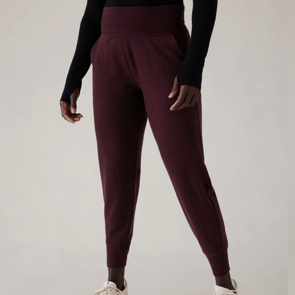 Athleta Burgundy Track Pants